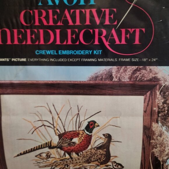 Vintage Creative Needlecraft Crewel Embroidery Kit - "Wild Pheasants" Picture... - Picture 2 of 4